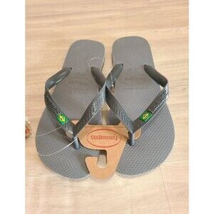 Havaianas Steel Grey Flip Flops Women 9/10 Men 8 Made in Brazil Classic Sandals